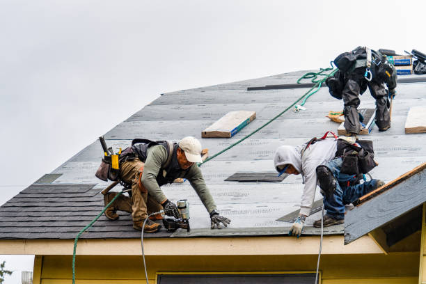 Professional Gutter Installation technician working in New Richland, MN
